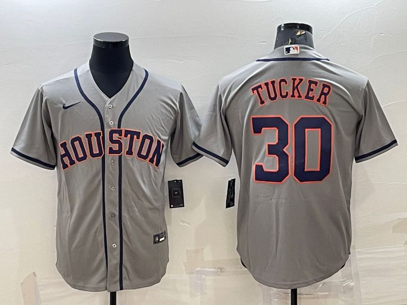 Men Houston Astros #30 Tucker Grey Game Nike 2022 MLB Jersey